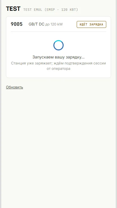 «Запускаем вашу зарядку…»: станция уже заряжает, ждём подтверждения сессии